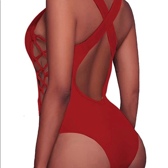 Women’s one piece lace up swimsuit - Picture 2 of 5